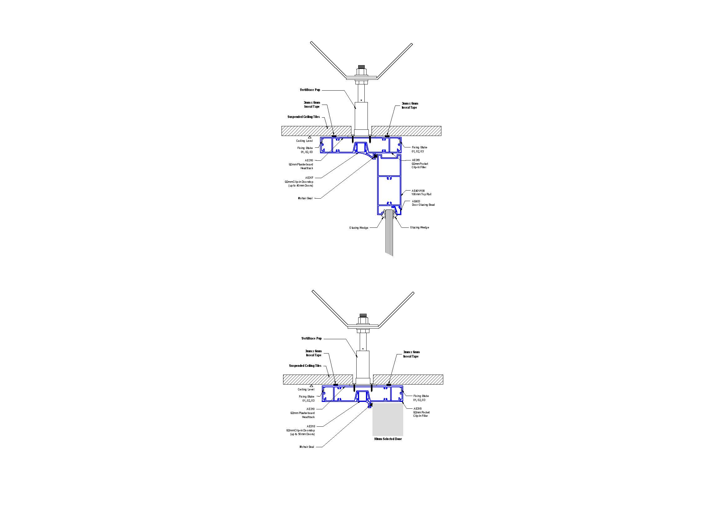 E92-11 92mm Door Head Section